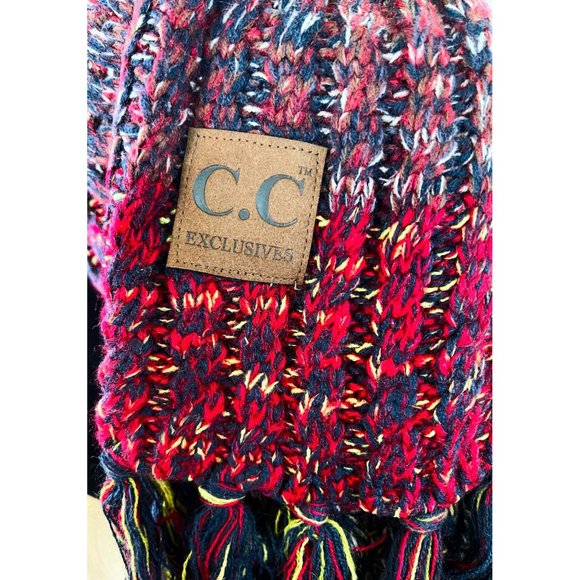 C.C. Exclusives Accessories - Scarf by C.C. Exclusives with Fringe Bottom Cable Knit Super Soft and Warm One S
